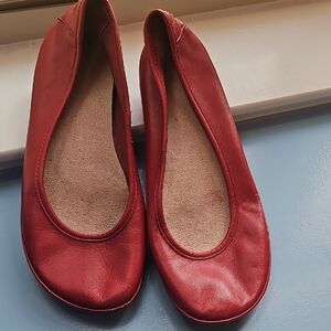 Camper Red Leather Mary Janes